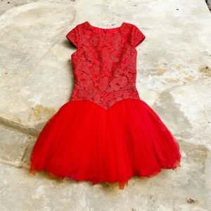NWT David Charles Red Holiday Tulle Dress